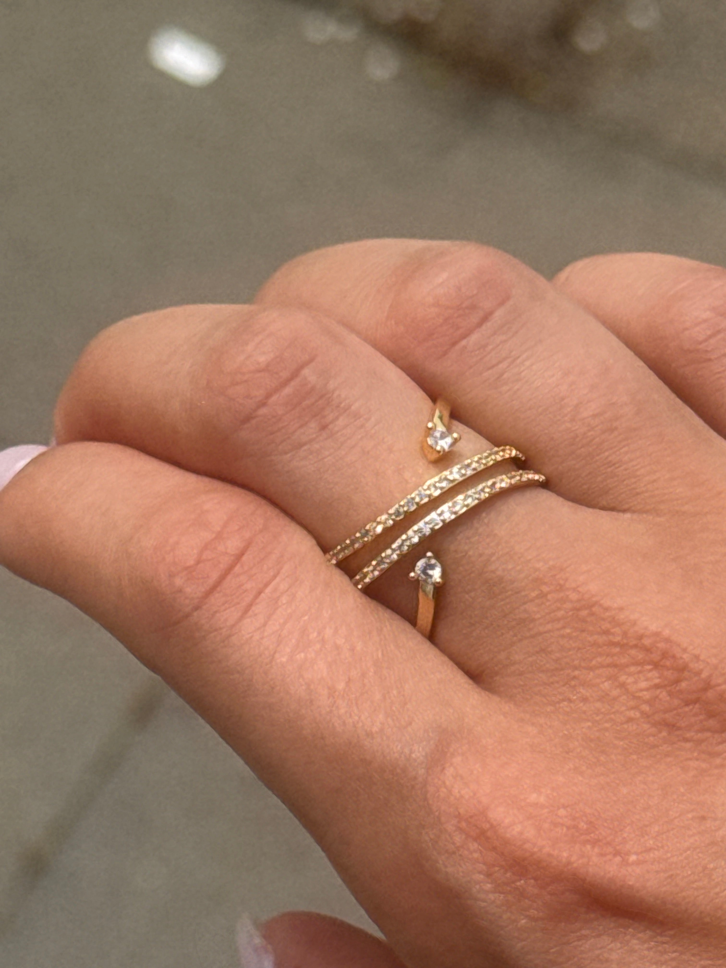 X Spiral Ring